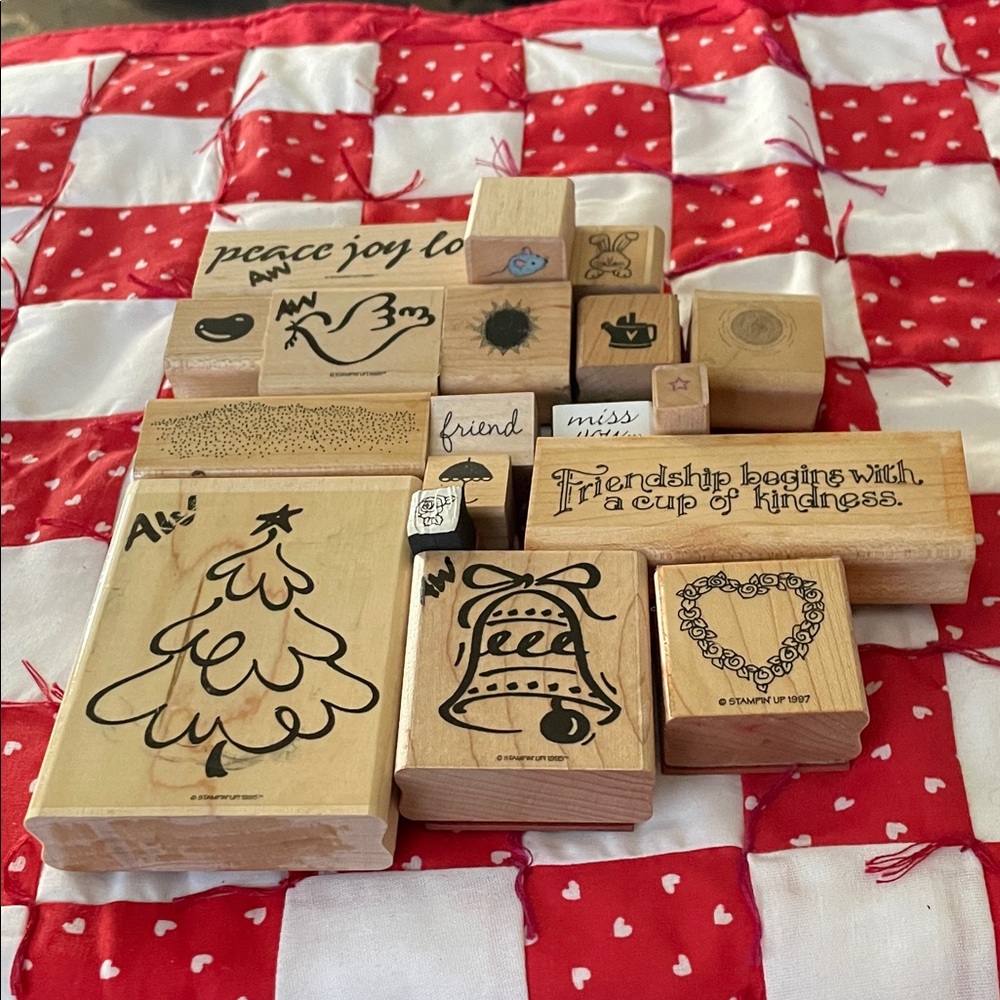 Assorted Rubber Stamps With A Variety Of Designs For Crafting Preowned